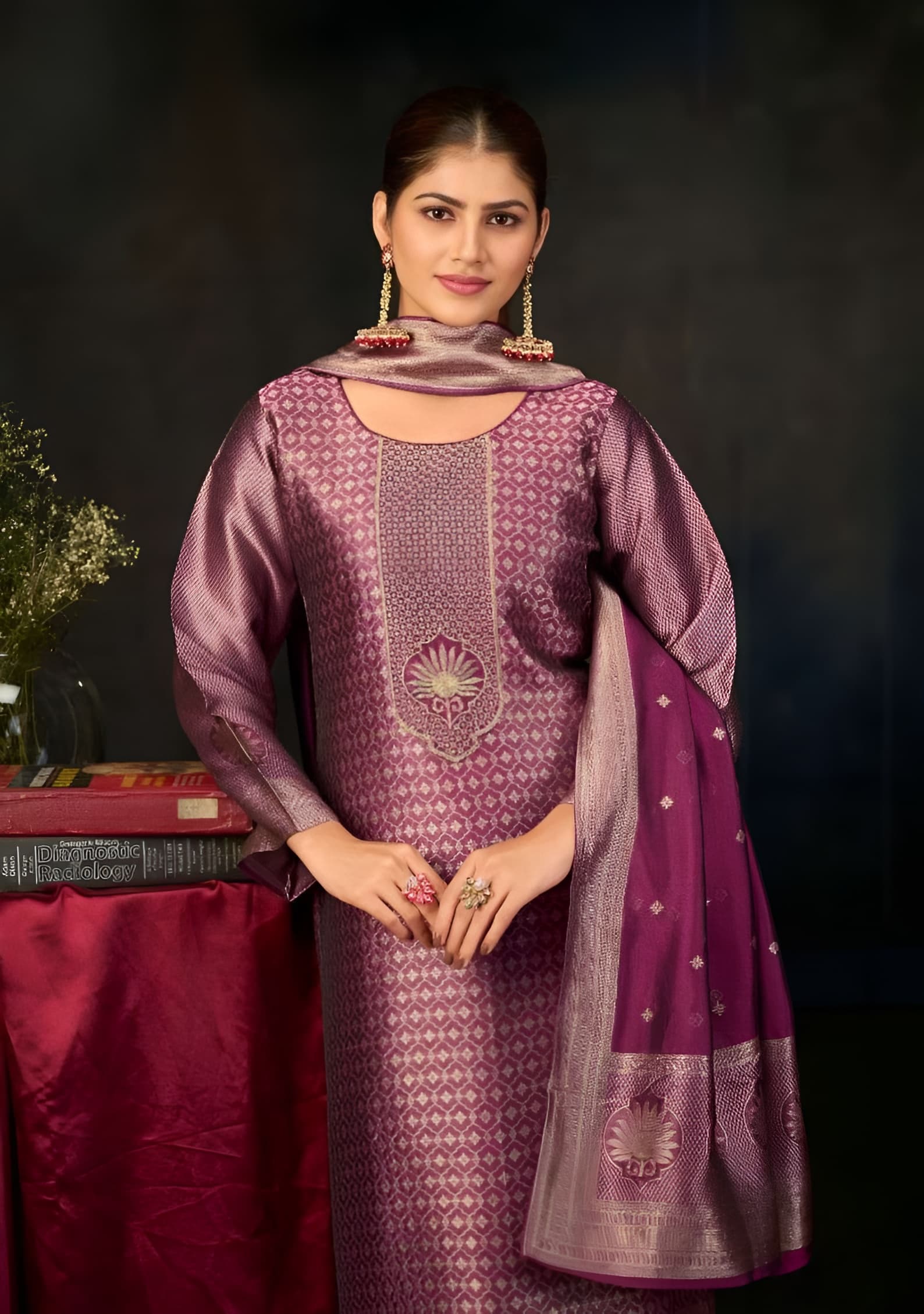 Jam Silk Katan Unstitched Three Piece